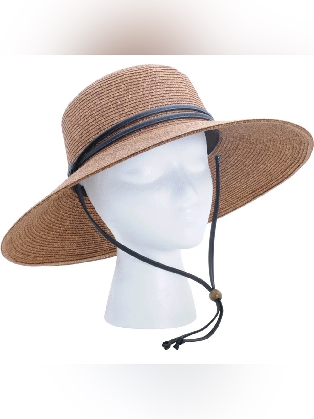 Slogger Women’s Dark Brown Sun Hat with Black Chin Cord